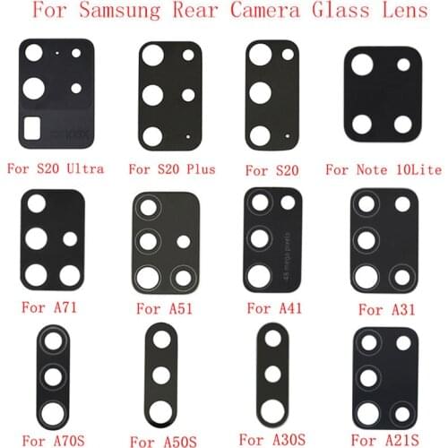 2Pcs Back Rear Camera Lens Glass Replacement For Samsung S20 S20Plus S20Ultra Note 10Lite A71 A51 A41 A31 A70S A50S A30S parts
