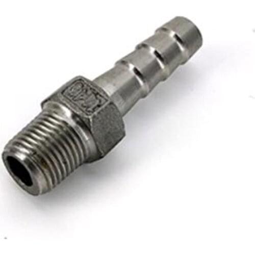 Stainless Hose Barb 1/8 inch BSP Male x 8mm (Suits 6mm ID)