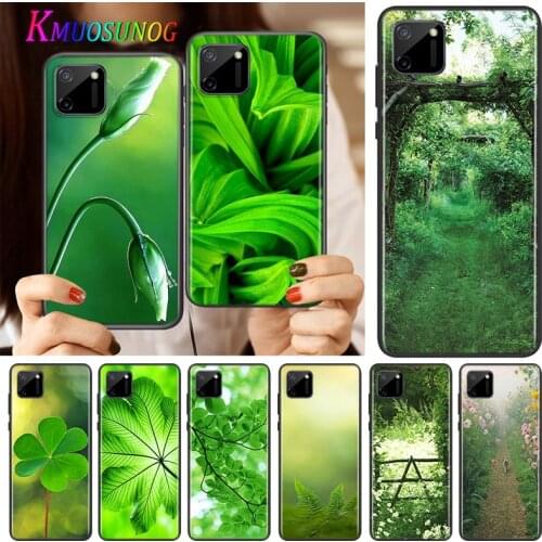 Green Natural Cute Plant Silicone Cover For Realme V15 X50 X7 X3 Superzoom Q2 C11 C3 7i 6i 6s 6 Global Pro 5G Phone Case