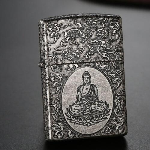 Zorro Custom Auspicious Cloud Buddha Retro Creative Windproof Limited Men Present Kerosene Lighter