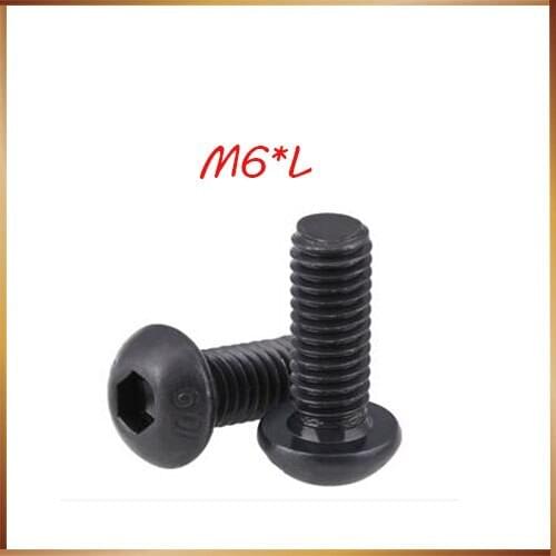 10.9grade 30PCS M6 steel Allen screws mushroom head screw inner hexagon bolt Semiround head bolts stainless bolts,nails,rivter