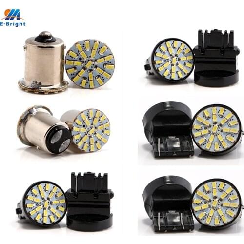 100PCS 1156 P21W BAU15S PY21W P21/5W BA15D 3020 LED Car Turn Signal Auto Light Bulb 12V DC White T20 7440 7443 T25 3156 3157