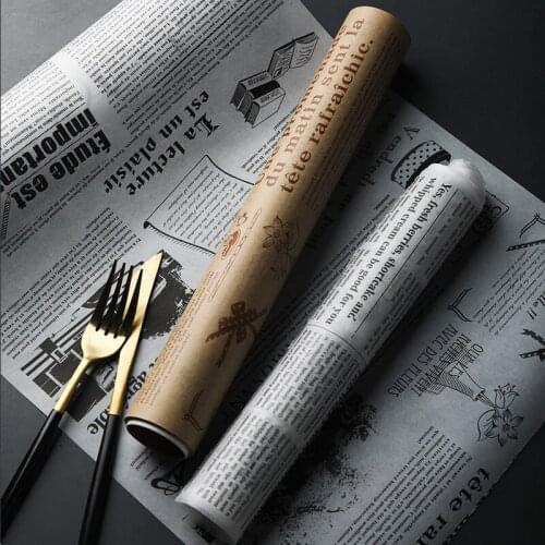 8M Bread Sandwich Oilpaper Baking Tools Food Grade Grease Paper Hamburger Fries Wrapping Oilpaper English Baking Kraft Papers