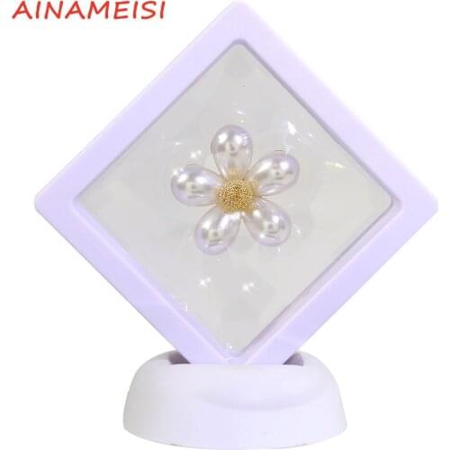 AINAMEISI New Fashion White Pearl Flower Brooch Accessories Hot Selling Womens Jewelry Headscarf Buckle Alloy Brooch