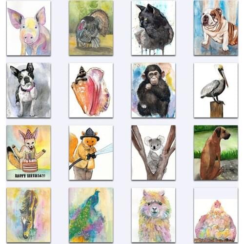 5D DIY Diamond painting Cross stitch Animal pig Full Round Diamond embroidery cat monkey Full Square Diamond mosaic fox chicken