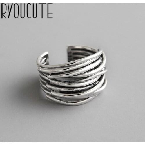Bijoux 2020 Simple Style Silver Color Multilayer Line Rings For Women Gifts Large Chains Rings