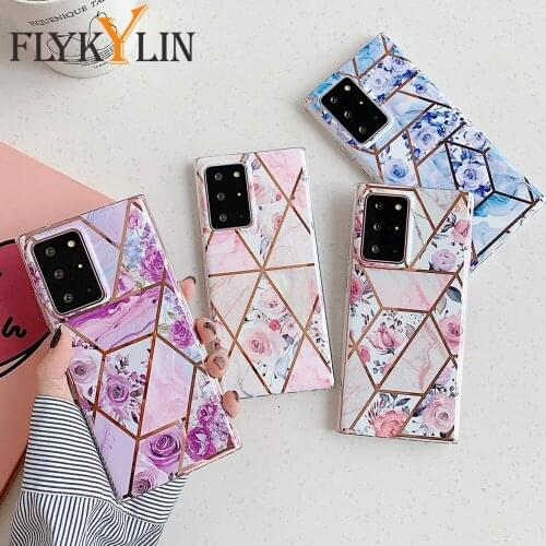 FLYKYLIN Phone Case For Samsung Galaxy A51 A71 A50 A70 A40 A30S A52 A72 Luxury Electroplated Rose Flower Soft Silicon Back Cover
