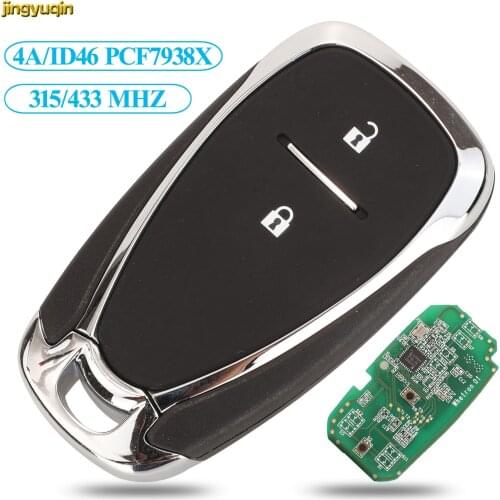 Jingyuqin Remote Car Key Control 315/433MHZ 4A/ID46 PCF7938X Chip For Chevrolet Tracker Orlando 2 Buttons Smart Control