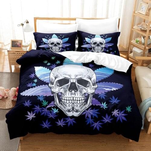 Cool Skeleton Skull Duvet Cover Sets Comforter Bedding Set 3d Print Bed Linen Quilt Covers Queen King Single Size Dropship