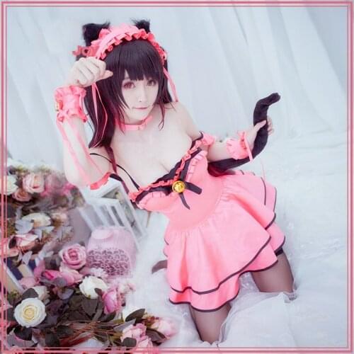 Cosplay Costume DATE A LIVE Tokisaki Kurumi Nightmare Cat Dress Uniform Game Anime Halloween Costumes for Women