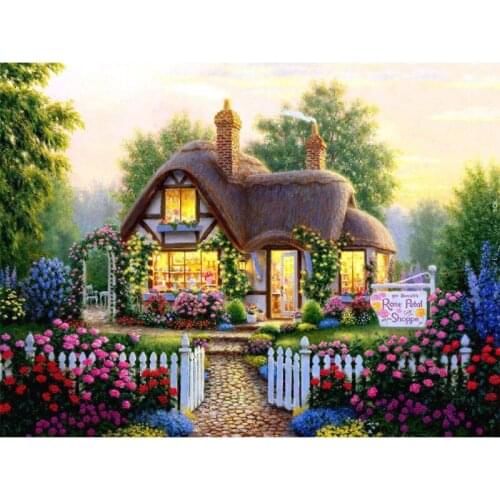 Beautiful Forest House Landscape 5D Diamond Painting Embroidery Full Square Drill Full Round Mosaic Home Room Decoration Gift