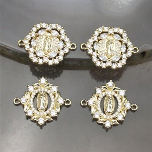 18-20mm 20pcs/lot fashion colorful cz connector,religion shape cubic zircon charm,wholesale bracelet/necklace accessories