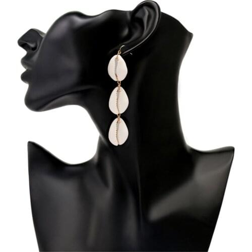Fashion Sea Shell Dangle Earrings for Women Bohemian Gold Metal Cowrie Conch Shell Drop Earring Ocean Female Jewelry Gifts 2020