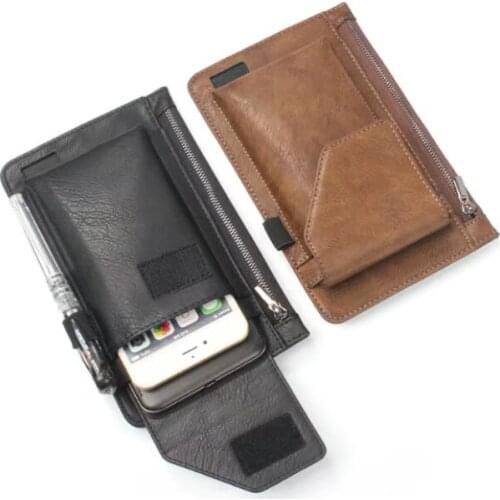 Hook Loop Man Belt Clip Zipper Card Pouch Dual Mobile Phone Leather Case For Xiaomi Mi Mix/Mi Mix Evo,OnePlus Two,OnePlus 3T/ 3