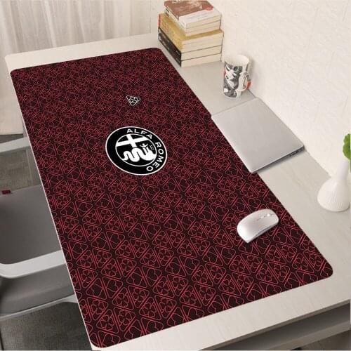 Mause Pad Rug Mousepad Anime Carpet Desk Protector Table Pads Mausepad Alfa Romeo Logo Gaming Keyboard Mat Laptop Gamer Deskpad