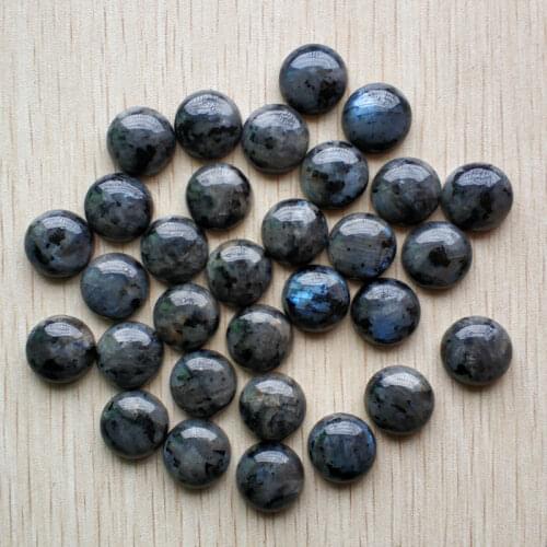2019 new fashion natural black spectrolite round shape cabochon beads 16mm for jewelry making 50pcs/lot Wholesale free