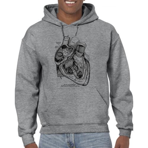 2019 New Casual Anatomical Heart Medical Anatomy Illustration Casual Man Hoodies Sweatshirts Good Quality