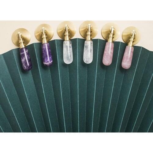 Original Crystal Pure Brass Small Handle Nordic Light Luxury Wardrobe Cabinet Door Drawer Furniture Single Hole Knob