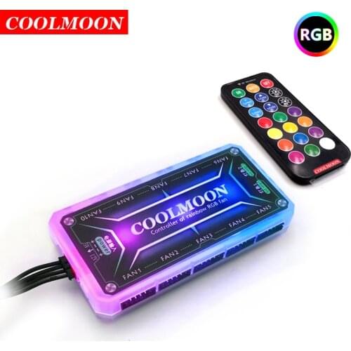 RGB fan controller, luminous color-changing fan hub, remote controller 10 fans