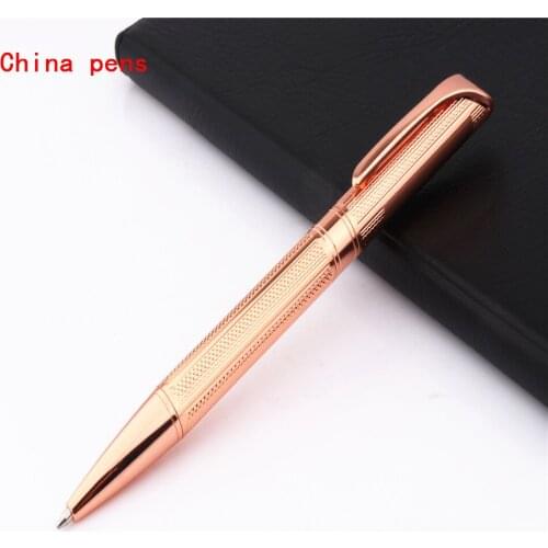 Luxury quality 719 Rose gold Business office Medium nib Ballpoint Pen New Student office stationery