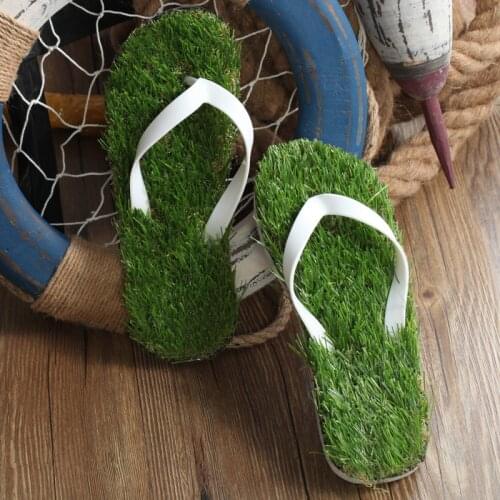 2020 New Men Imitation Grass Flip Flops For Men Summer Beach Flip Flops Flat Shoe Out Sandals Slipper Women Sandals BF22