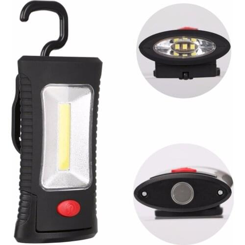 2-Modes COB LED Magnetic Working Light Folding Hook Light Lamp Torch Linternas Lanterna Flashlight Handy Lighting Use 3x AAA