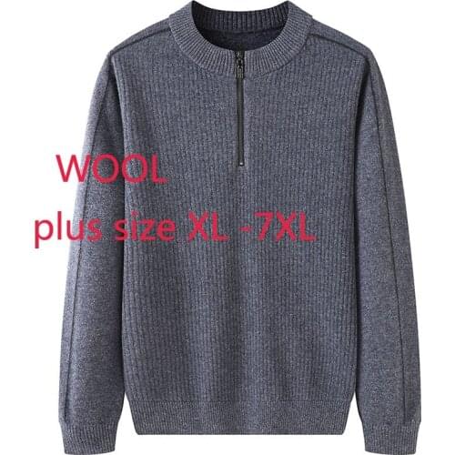 New Arrival Suepr Large Autumn Winter Men Fashion Casual Zipper Half Cardigan Pullovers Thick Sweater Plus Size XL-4XL5XL6XL7XL