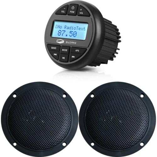 Waterproof Marine Radio Audio System Boat Stereo Bluetooth Receiver FM AM Car MP3 Player+4inch Marine Speakers For RV ATV Yacht