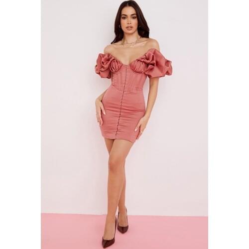 High Quality 2021 new spring flower tube top strapless tight dress ladies rose sexy spaghetti strap club dress Vestidos