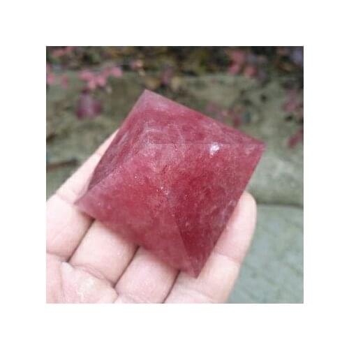 1pcs 5cm Natural strawberry crystal pyramid natural crystal chakra healing