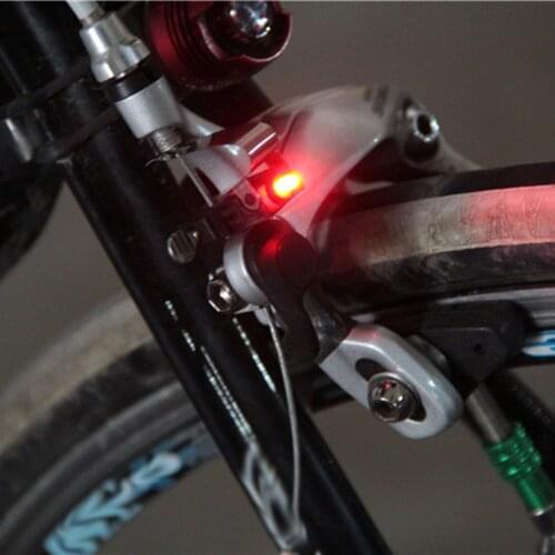 1pc Red Bicycle Bike Cycling Nano Brake LED Light Mini Travel W/ CR1025 Battery Safety Warning Lamp for MTB Mountain Road Bike