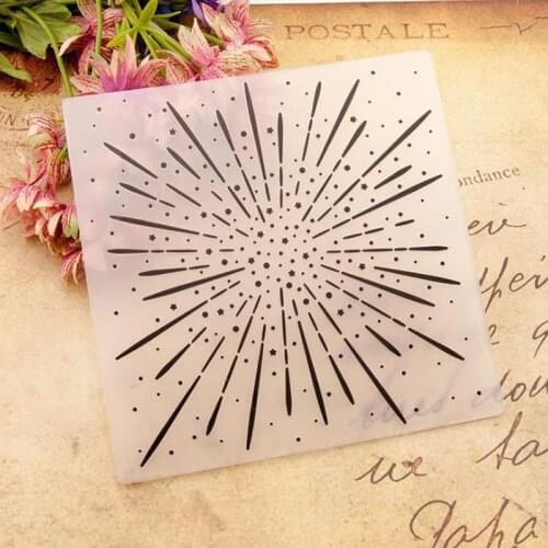 1 Pcs Cute Easter The Fireworks Ray Embossing Folders Plastic for Scrapbooking DIY Template Fondant Cake Photo Album Card Making