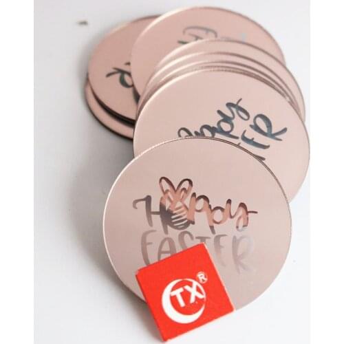 2021 Acrylic Easter Cupcake Toppers Gold Silver Rose Gold Rabbit Cake Baking Decor for Easter Party Cake Decorations Baby Shower