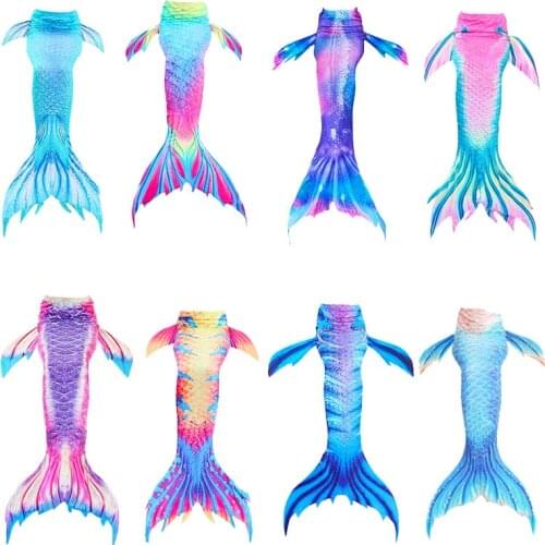 2021 Kids Mermaid Tail Swimsuit Cosplay Little Mermaid Costume Girls Zeemeerminstaart Mermaid Tails Swimwear No Monofin