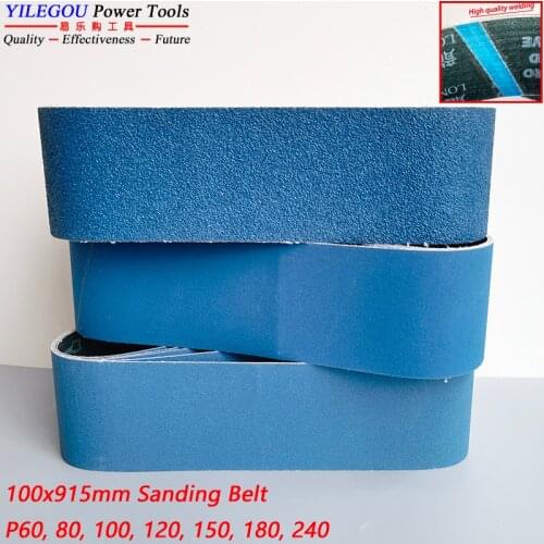 5 Pieces 100*915mm Sanding Belt For Metal 4" * 36" Zirconia Alumina Sanding Screen Polisher Stainless Steel Girt 60 100 180 240