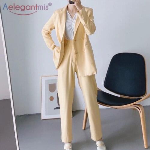 Женские элегантные брючные костюмы Aelegantmis China At AliExpress