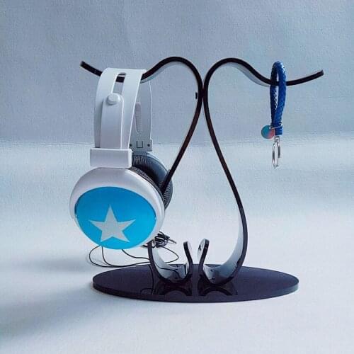 Acrylic Headphone Stand Desk Dual Headset Hanger Base Gaming Headphone Stand Holder for Desktop PC Game Earphone Accessories