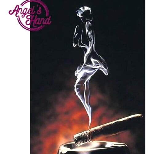 "portrait"Diamond Painting Full Square Crystal,Diamond Embroidery Smoke girl Patterns Rhinestone Handmade Cross Stitch Mosaic