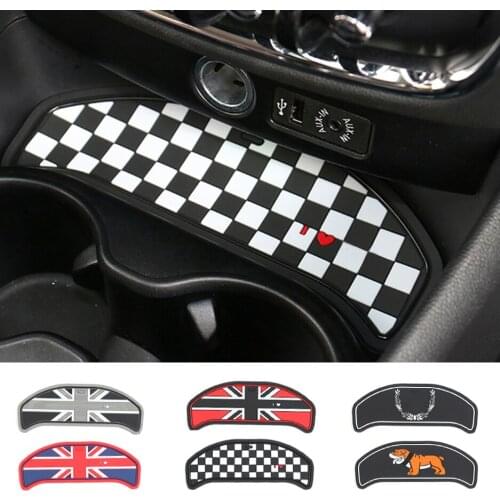 Union Jack Car Cup Coffee Cushion Storage Coaster Central Control Groove Auto Non-slip Mat Pad For Mini Cooper One Clubman F54