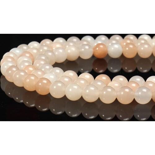 Natural Pink Aventurine 4-10mm round Gemstone beads for 925 sterling silver Jewelry Making Necklace Bracelet 15inch ICNWAY