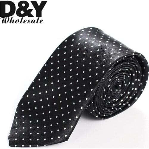Mens Ties Necktie Formal Dress Gift Shirts Cravat 2 Inch wide Fashion Small White Polka Dot Necktie Woven Classic Skinny Party