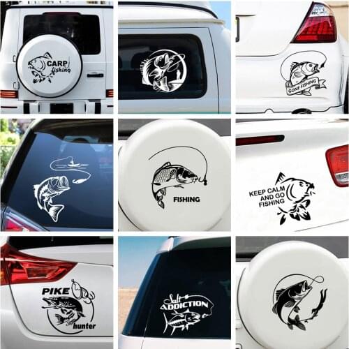 Hot Sale Go Fishing Car Stickers and Decals Fish Sticker for Car Decoration Motorcycle Body Cool Decal Covers Auto Animal