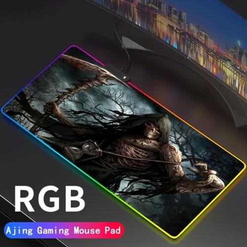 Anime Grim Reaper Gaming RGB MousePad Large Locking Edge Speed Game Gamer LED Mouse Pad Soft Laptop Notebook Mat for CSGO