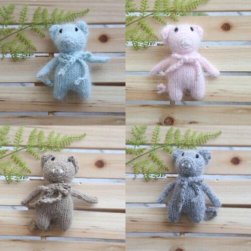 Crochet PigToy Cute Mini Amigurumi Animal Miniature Piggy Doll Stuffed Toys Newborn Baby Birthday Gift Crochet Pig