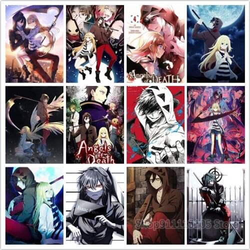 5d Diy Diamond Painting Japanese Angel Of Death Square/Round Diamond Embroidery Anime Cartoon Rhinestone Mosaic Set Home Decor