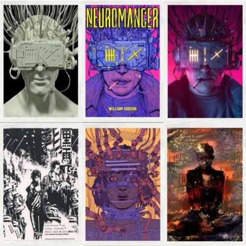 William Gibson Film Neuromancer Movie Classic Sci-Fi Painting Vintage Canvas Poster and Print Wall Art Pictures for Living Room