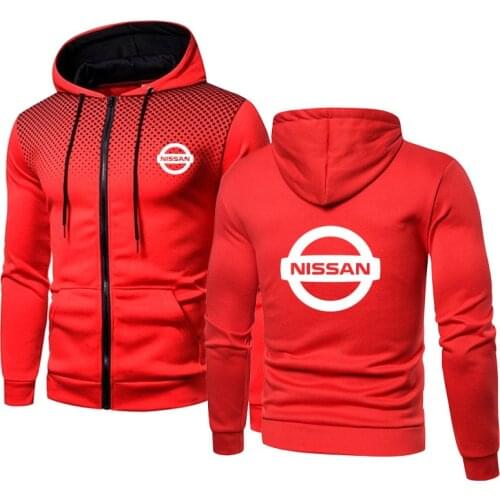 Spring Autumn Fashion Casual Mens jackets NISSAN Car Logo Printing Mens Zip Jacket Cotton High Quality Mens casual wear