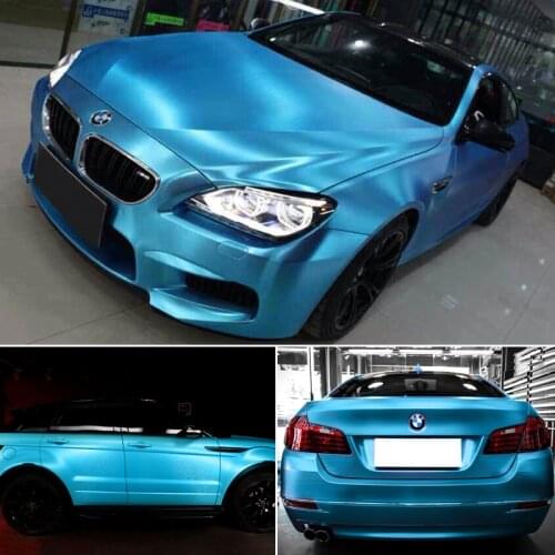 1.52x18m Brushed ICE Matte Blue Purple Red Gold PVC Vinyl Wrap Film Car Styling Whole Body Sticker Decals Roll Air Channel Free