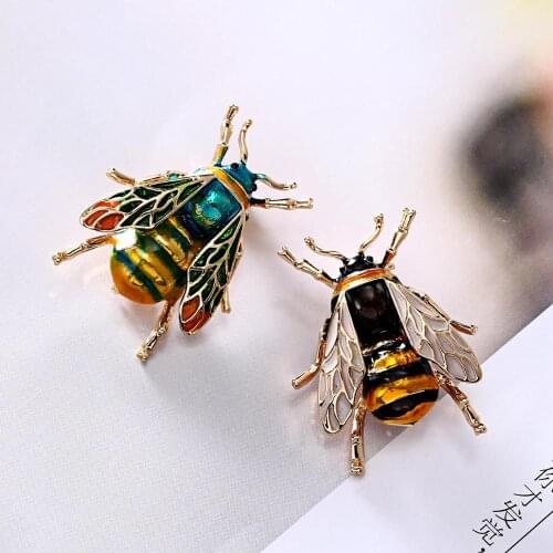 Fashion Enamel Bees Metal Mini Brooches Pins Men Women Suit Brooch And Pin Broach Metal Buttons Brosche Clip Scarf Insect Brooch