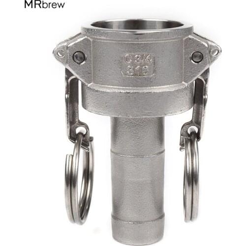 Stainless 316 Camlock coupling C Type 3/4" Barb Wrench type fast joint